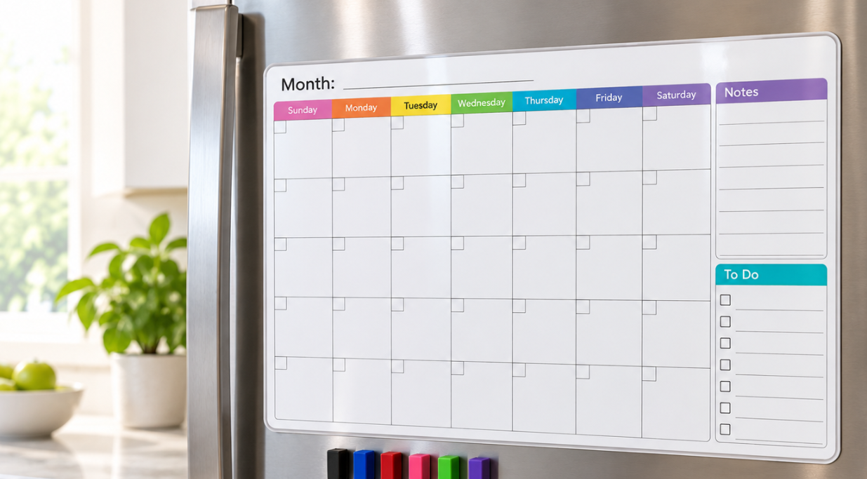 Magnetic Calendar For Meal Planning