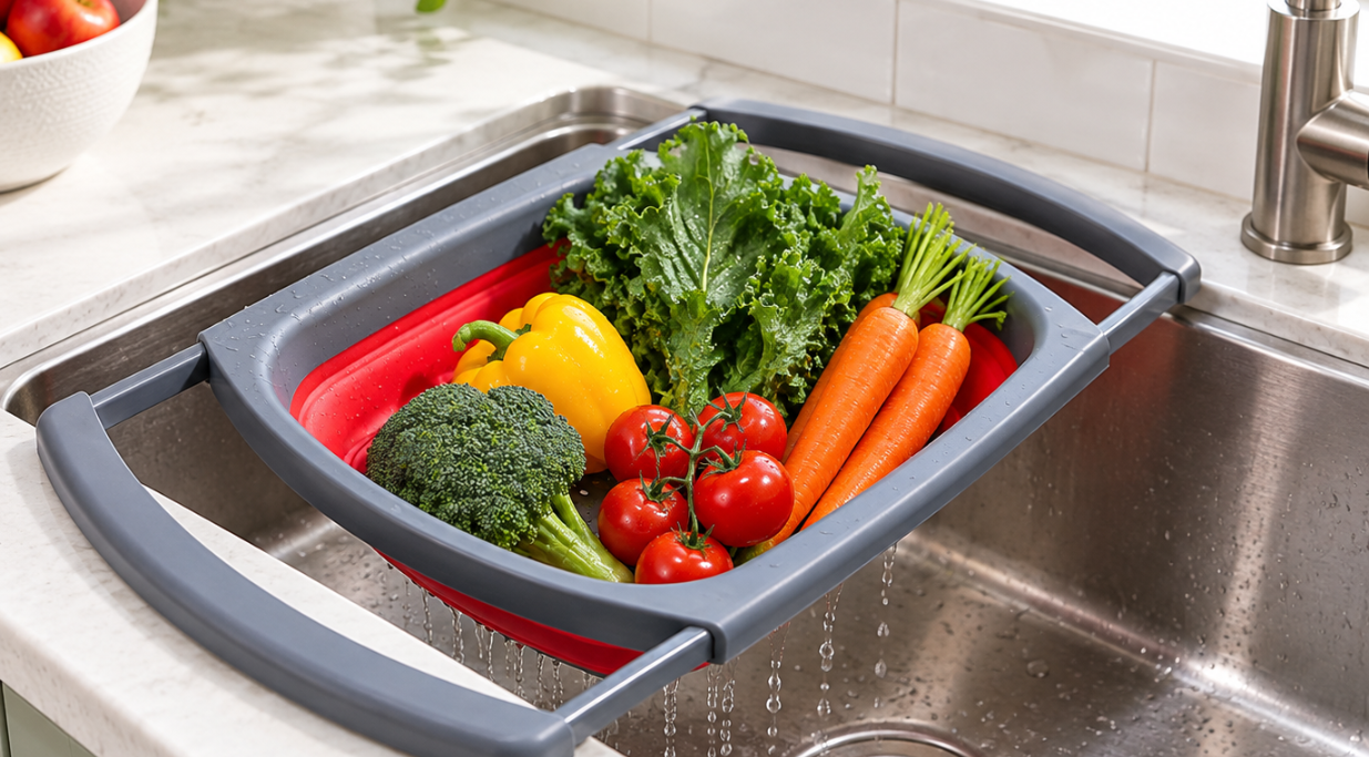 Over The Sink Collapsible Colander
